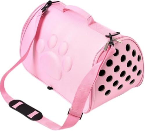 JuneSun 猫用折りたたみペットキャリーバッグ 小型犬 猫用 ペット用ポータブルバッグ 通気性 車用/スリング/手持ち用 (チェリーブロッサムピンク,M)