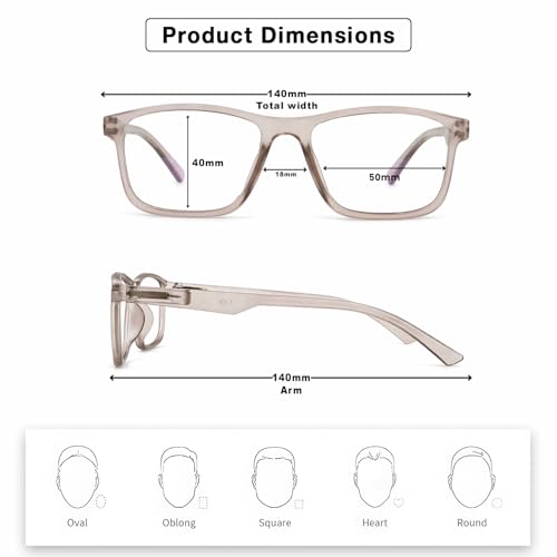Image of UV Protection Glasses Blue Cut Blocking Harmful Rays Glasses for Men & Women Zero Power Computer Specs Eye Protection Lightweight Frame with Case & Cleaning Cloth