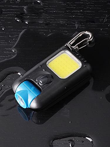 Upgraded Cob Small Flashlights, 800Lm 180°Rotatable Rechargeable Cob Keychain Flashlights 6 Modes Bright Mini Portable Pocket Light Clip-On Hat Light Edc Compact Keyring Light For Camping Hiking #TOP6