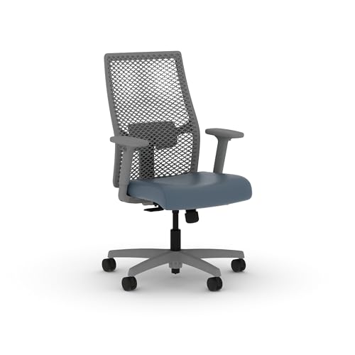 Image of HON Ignition 2.0 ReActiv Ergonomic Office Chair, Mesh Desk Chair with Lumbar Support, Synchro‑Tilt Recline, Height and Width Adjustable Arms, Swivel Wheels, Titanium Frame, Nimbus