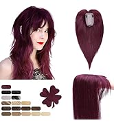 Benehair Clip on Topper Hair Extension Human Hair Hand Made Silk Base wiglets 6inch Straight Soft...