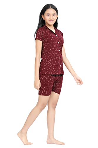 Image of Kids Night Suit for Girls - Cotton Set of Pyjama & T-Shirt Sleepwear - Lightweight & Comfortable Night Wear for Kids