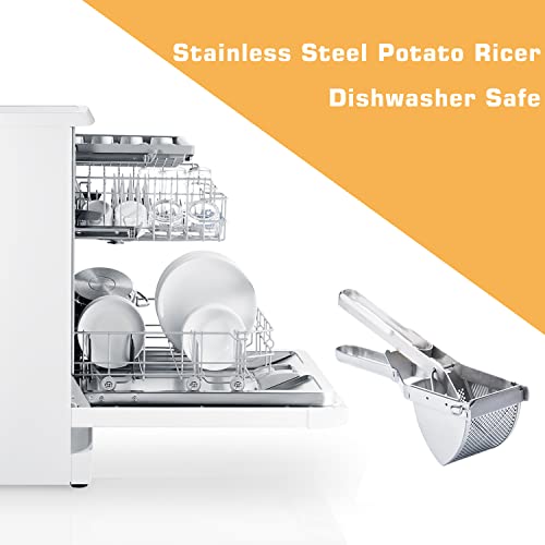 Potato Ricer, AIDOIT Potato Ricer Potato Masher Stainless Steel Heavy Duty for Purees, Fruit Juicer, Baby Food