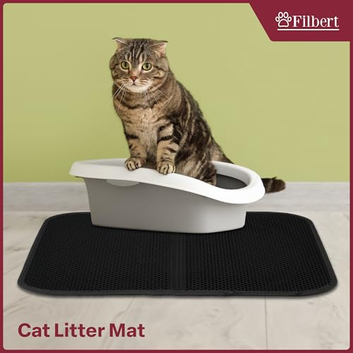 Filbert Tapete de areia para gatos, tapete de areia dobrável para gatos, 59,9 cm x 37,6 cm, design f