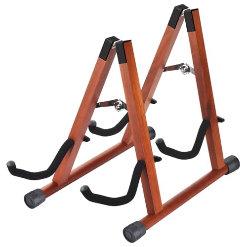 DOMMI Multiple Guitar Stand - Double A-Frame Floor Stand with Soft Foam Arms, Adjustable for Acoustic, Bass & Electric Guitars, Easy to Assemble