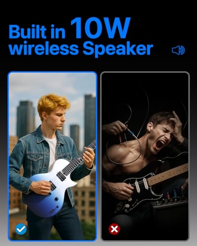 Image of Enya Electric Guitar Nova Go Sonic Smart Electric Carbon Fiber Guitarra with 10W Wireless Speaker, Onboard Presets, All-in-One Portable Rig for Street Performers & Home Studios, 2-Year Warranty