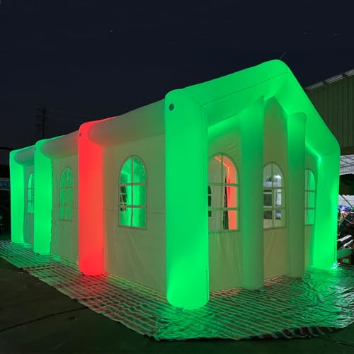 Portable White Inflatable Wedding Tent with Colorful LED...