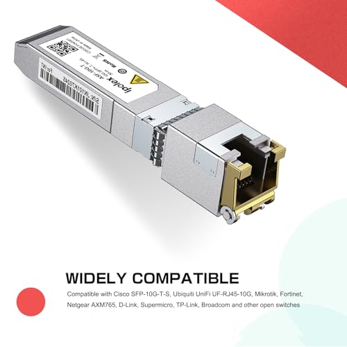 ipolex 10G SFP+ to RJ45 Transceiver, 10GBase-T Copper SFP+ Module, 10Gb ...