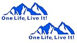 2 Pack - One Life, Live It! | Car Decal Vinyl Sticker Graphics | 11 Inches Wide by 4.4 Inches Height HOM1797B.67 Blue