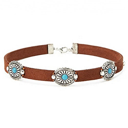 Youngsun Brown Leather Rope Necklaces Goth Fashion Designer Collar Chokers Necklace for Women