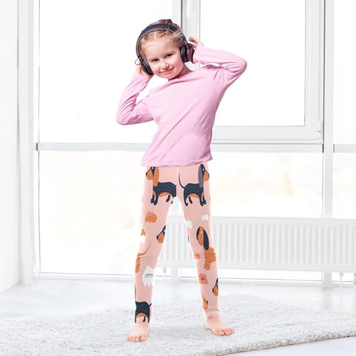 Bolaz Toddler Girls Leggings Printed Yoga Pants Leggings Cute Seamless Pattern with Dogs for Kids4