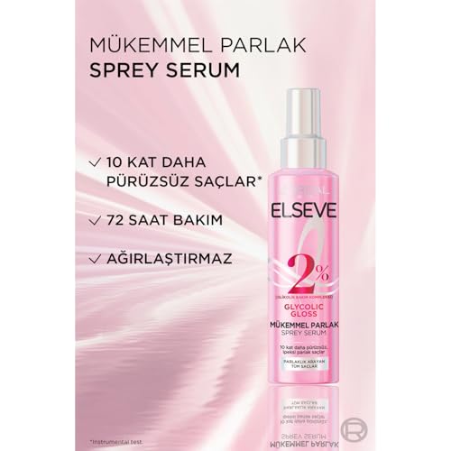 L'Oréal Paris Elseve Glycolic Gloss Mükemmel Parlaklık Veren Saç Bakım Sprey Serumu 150ml