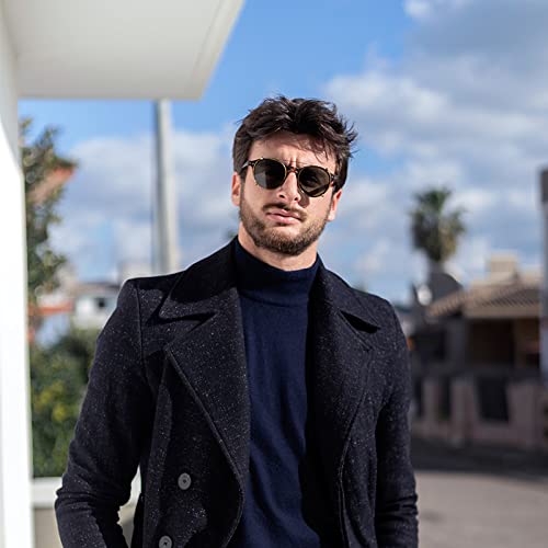 HMRGLMIE-Retro Double Lens Flip Up Clip on Sunglasses Steampunk Style Men Women Circle Light Glasses Polarizing Clips 5