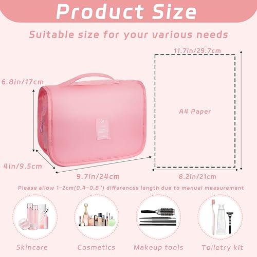 Image of Toiletry Bag Travel Bag with Hanging Hook for Women and Men,Pink | Waterproof Small Capacity Hanging Multifunctional Makeup Bag for Toiletries, Portable Cosmetic Bag Travel Organizer