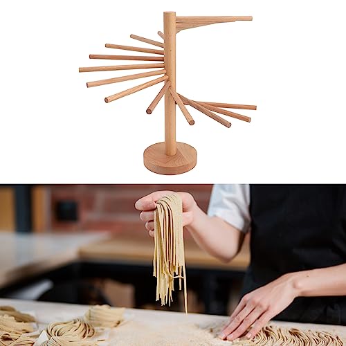 Rejilla Plegable para Secado De Pasta, Soporte para Colgar Fideos, 18 Barras, Soporte De Madera para Espaguetis, Secador, Estante para Hacer Fideos Y Pasta para El Hogar Y La Cocina