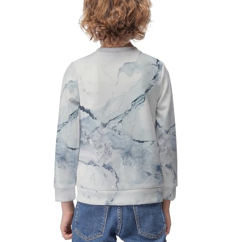 White MarbleChildren's Casual Pullover Sweatshirt Loose Fit10-12Y2