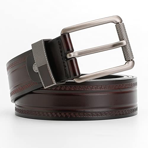 Full Grain Leather Belt for Men with Single Prong Buckle, 100% Cow Leather Dress Belt for Jeans Khakis2