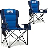 Overmont Oversized Folding Camping Chair 2Pack - 450lbs Support with Padded Cushion Cooler Pockets -...