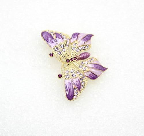 Image of Gorgeous Rhinestone Crystal Enamel Butterfly Pin Brooch