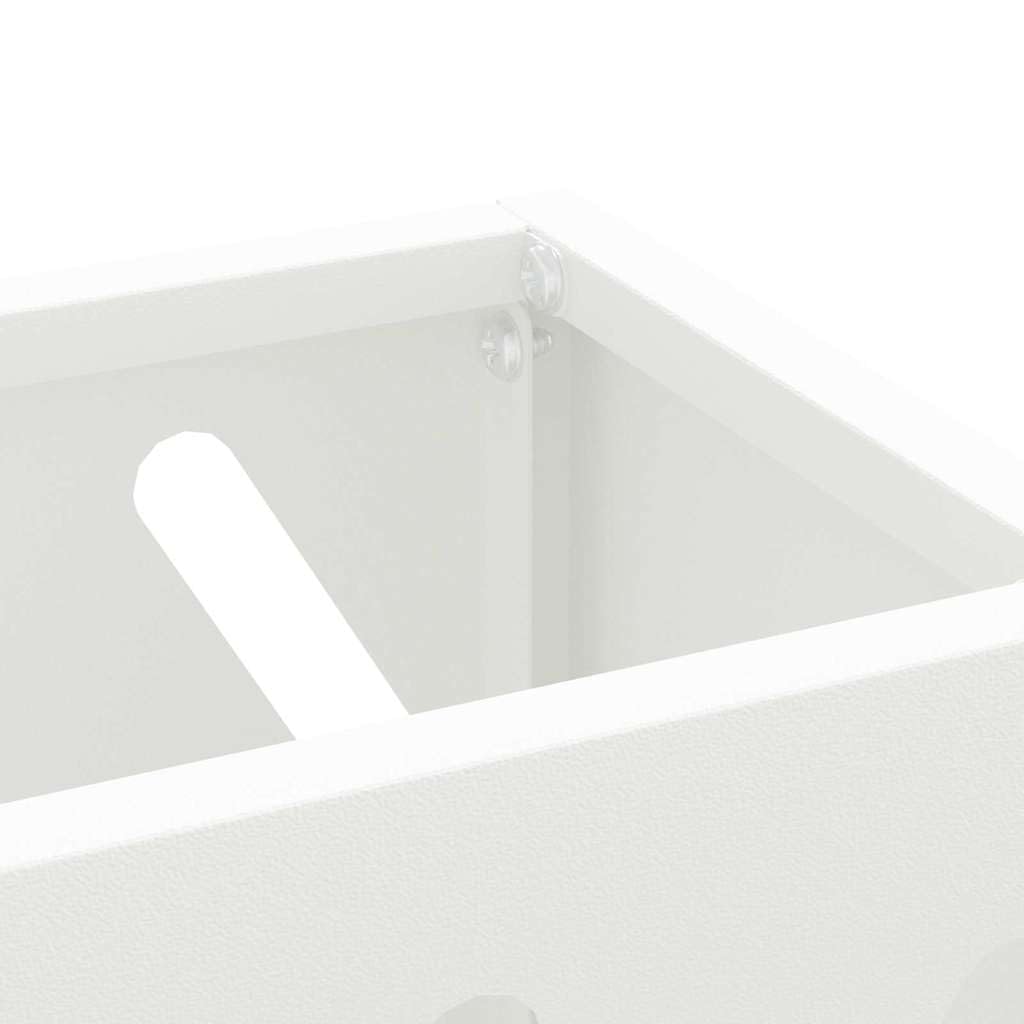 vidaXL Porte-Parapluie Blanc Acier 28x12x41 cm Moderne Design rectangulaire
