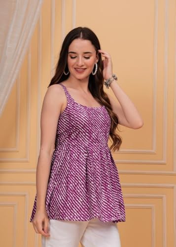 Image of Cotton Womens Short Flared Kurti Top