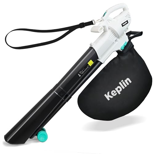 Keplin 3500W Corded Leaf Blower Vacuum & Mulcher 3-in-1 35L Bag 10m Cable Wheels & Shoulder Strap Included 10:1 Mulch Ratio Garden Vacuum for Leaves & Debris 1 Year Warranty