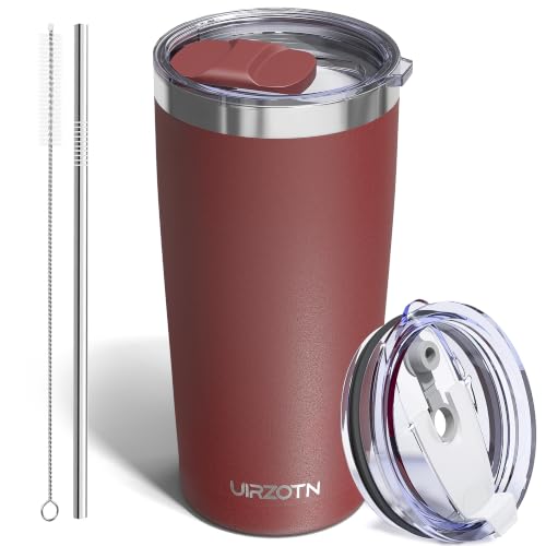 UIRZOTN 20oz Travel Coffee Tumbler, Insulated Travel Mug, Red