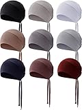 Vicenpal 9 Pcs Underscarf Hijab Cap for Women Muslim Hijab Undercap Hat Islamic Underscarf Cap with Tie(Vintage Colors)