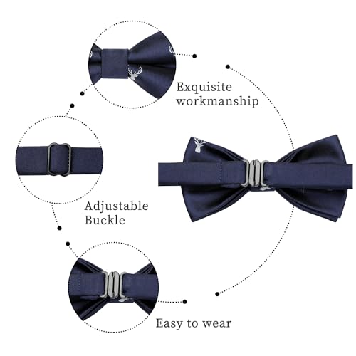 Image of HISDERN Bow Ties for Boys Pre Tied Toddler Bow Tie Adjustable Kids Bowties Clip On Fun Patterned Bowties for Wedding Party