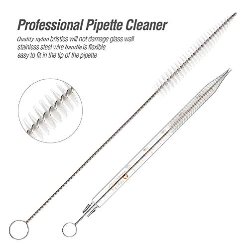 Image of 4Pcs Glass Graduated Dropper Pipette for Liquid Essential Oil, 10ml Lab Dropper Pipettes Transfer with Rubber Cap and 2Pcs Cleaning Brush (Pack of 3)