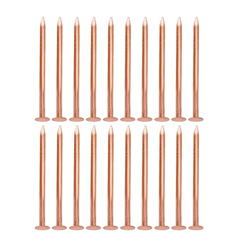 YuJingKey 4 Inch Copper Nails, 20Pcs, 99.9% Pure Copper Nail for Roofing Finish, Furniture, Boat, Stump Remover, Industry, DIY