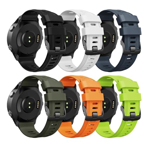 HAODEE 6 correas de reloj Garmin Instinct / Forerunner 955, correas de silicona suave de 22 mm para Instinct 2/Forerunner 935/945/965, talla única, Ágata