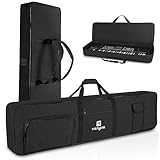 88 Key Keyboard Case Backpack Gig Bag for Electric Piano Keyboard, Black Durable Portable Case...