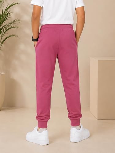 Image of KiddoPanti 100% Cotton Track Pants for Boys & Girls | Soft Single Jersey Fabric | Elastic Waist with Drawcord | Full Length with Rib Hem & Pockets | Joggers and Lowers for Kids
