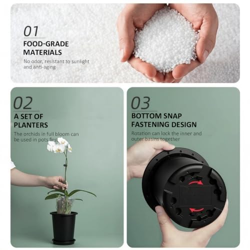 Pots à orchidées avec trous auto-drainants pour herbes et succulentes - 8