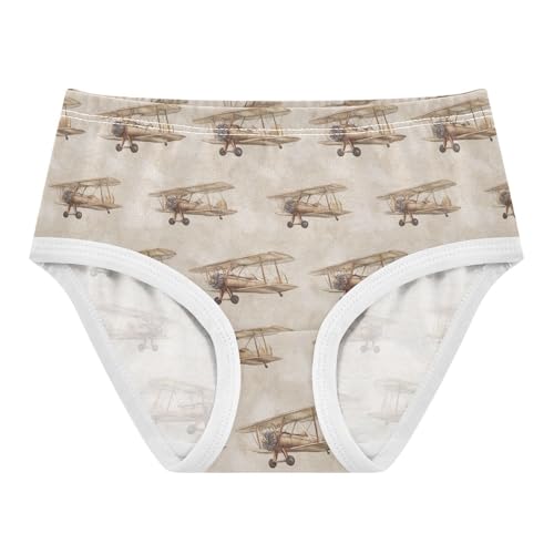 Girls Underwear Soft Cotton Vintage Biplane Kids Panties in Sizes 2/3t, 4t, 5t, 6 and 8