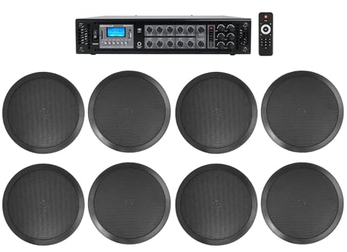 Rockville 6-Zone 70v Amplifier+(8) 8