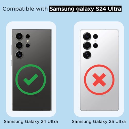 Image of Amazon Basics Back Cover for Samsung Galaxy S24 Ultra 5G Mag-Safe Shockproof PC + TPU Protective Case Magnetic Support Bumper Case (Transparent Mag-Safe)