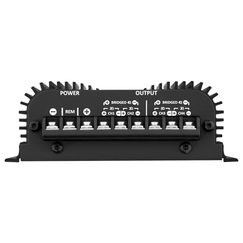 Taramps TS 400x4 2 Ohms Black Multichannel Stereo Amplifier 400 Watts Rms, 4 Channels, Full Range, Car Audio Digital 2 Bridged Channel, Crossover High/Low Pass, with RCA and Automatic High Level Input