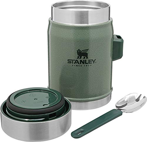 Stanley Classic Legendary Food Jar 0.4L Hammertone Green With Spork – Bpa Free Stainless Steel Soup Flask - Keeps Cold Or Hot For 7 Hours - Leakproof - Dishwasher Safe #TOP2
