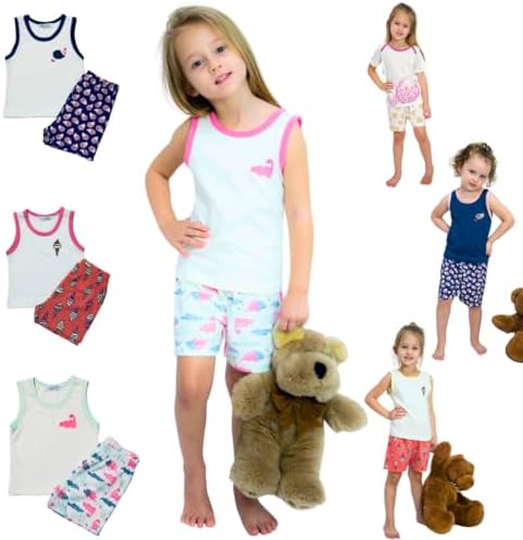 Kit 2 Pijamas Verão Infantil Unissex Menina ou Menino, 100% Algod...