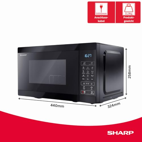 Micro-Ondes Avec Grill Sharp YC-MG02EB – 800 W, 20 L, 11 Niveaux - vue 4