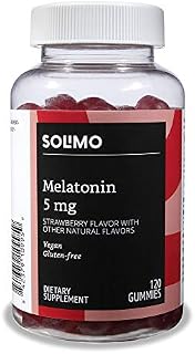 Amazon Brand - Solimo Melatonin 5mg, 120 Gummies (2 Gummies per Serving), Helps