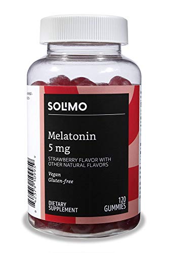 Amazon Brand - Solimo Melatonin 5mg, 120 Gummies (2 Gummies per Serving), Helps
