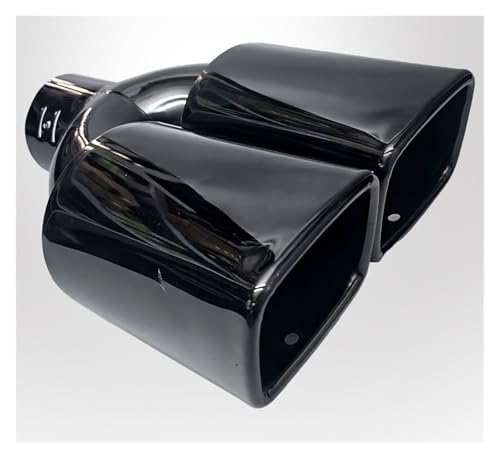 Embout d'échappement universel carré double en acier inoxydable Titanium Black