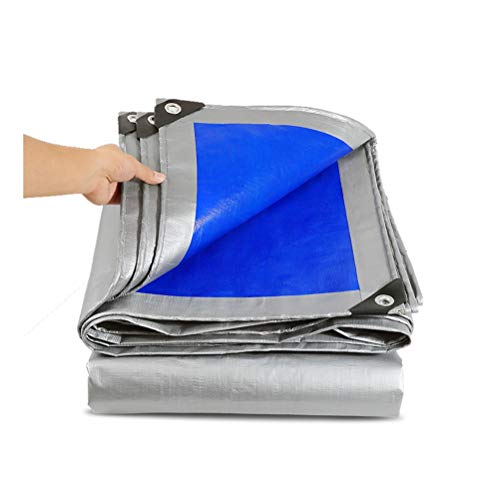 Preisvergleich Produktbild Dbtxwd Hochleistungsplanen UV-blockierende wasserdichte Zeltschutzabdeckung Silber / blau laminierte Abdeckplane in vielen Größen mit rostfreien Ösen,3m×3m