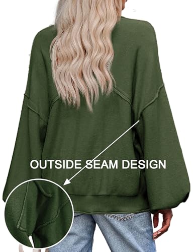 Image of Zeagoo Sweaters for Women 2025 Trendy Fall Fashion Oversized Lantern Long Sleeve Knitted Pullover Tops Outfits