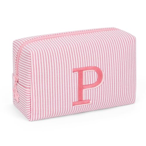 Initial Makeup Bag for Girls and Women,Small Makeup Bag Travel Cosmetic Bag