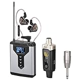 Depusheng T9-2 Drahtloses In-Ear-Monitoring-System mit Senderclip am Empfänger...