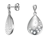 Esprit Pendientes de acero inoxidable para mujer, rodiados, con circonio blanco, acero inoxidable de corte redondo, color: plata, cod. ESER12955A000, Circonia cúbica